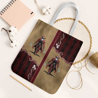 Western Yoke Tote Bag Black Santa Cowboy Retro Style - Wonder Print Shop