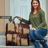 Western Yoke Travel Bag Black Santa Cowboy Retro Style - Wonder Print Shop