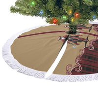 Western Yoke Tree Skirt Black Santa Cowboy Retro Style - Wonder Print Shop