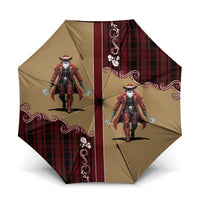 Western Yoke Umbrella Black Santa Cowboy Retro Style - Wonder Print Shop