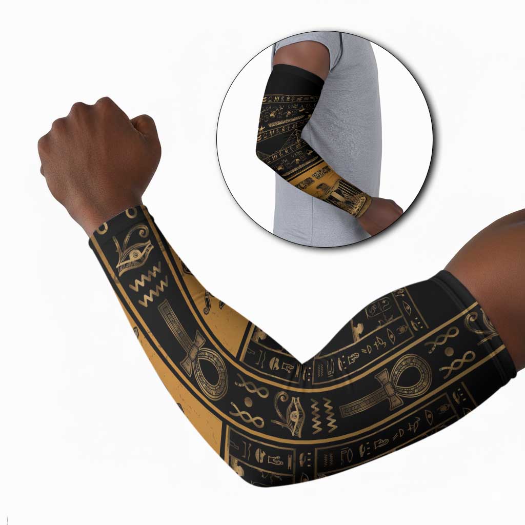 Personalized Egypt Arm Sleeves Ancient Ankh Luxury - Wonder Print Shop