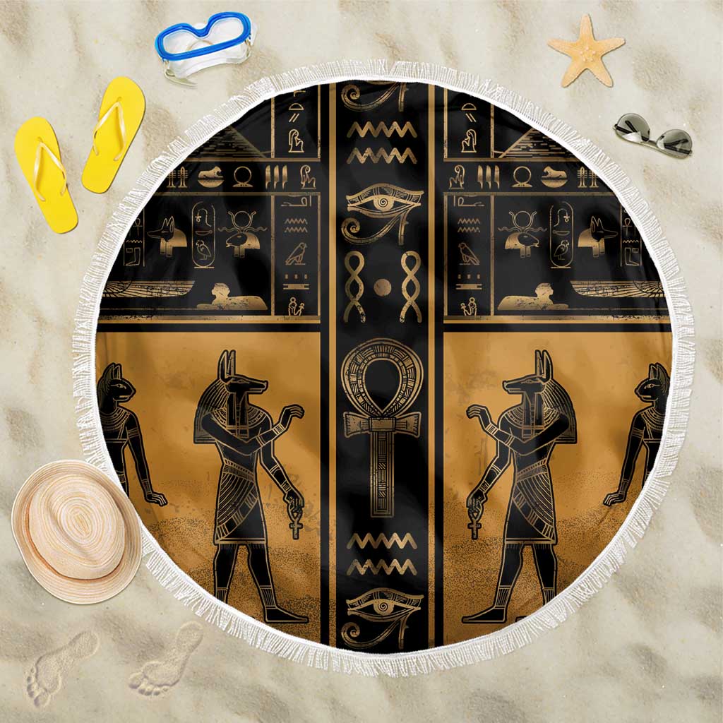 Egypt Beach Blanket Ancient Ankh Luxury - Wonder Print Shop