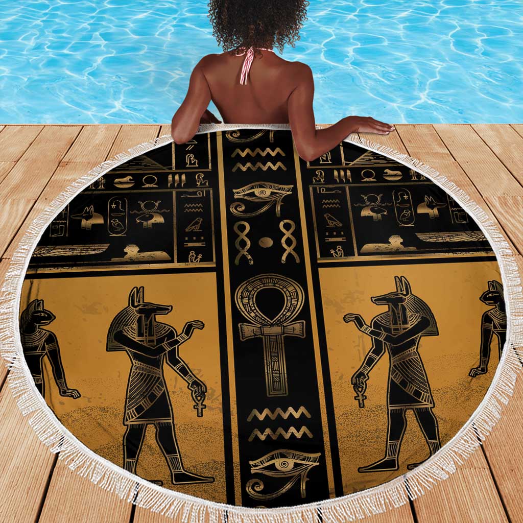 Egypt Beach Blanket Ancient Ankh Luxury - Wonder Print Shop
