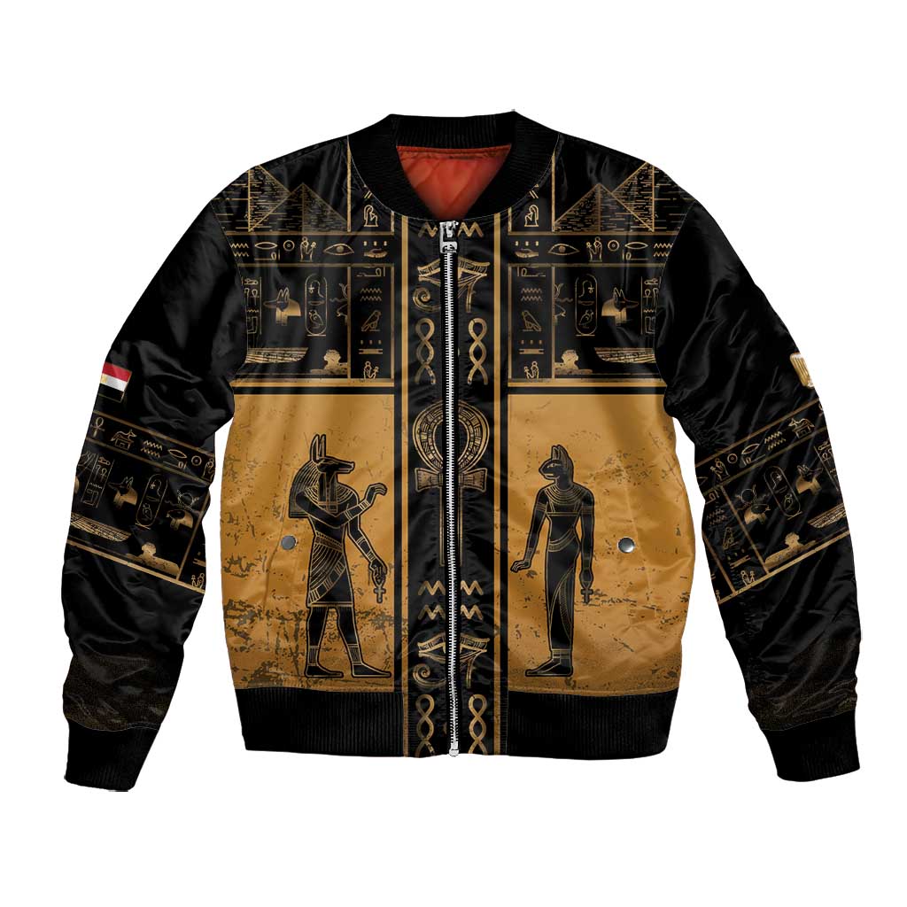 Personalized Egypt Bomber Jacket Ancient Ankh Luxury - Wonder Print Shop