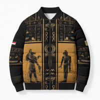 Personalized Egypt Bomber Puffer Jacket Ancient Ankh Luxury - Wonder Print Shop