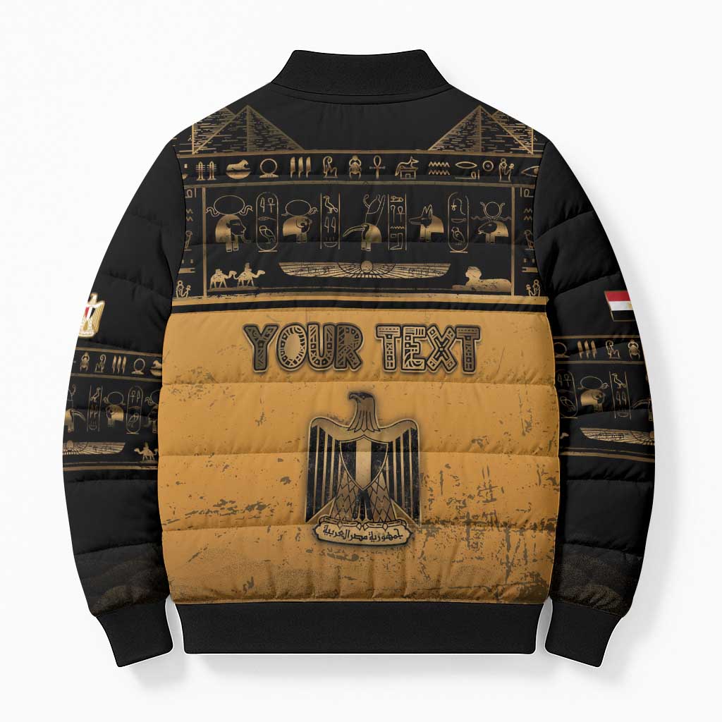 Personalized Egypt Bomber Puffer Jacket Ancient Ankh Luxury - Wonder Print Shop