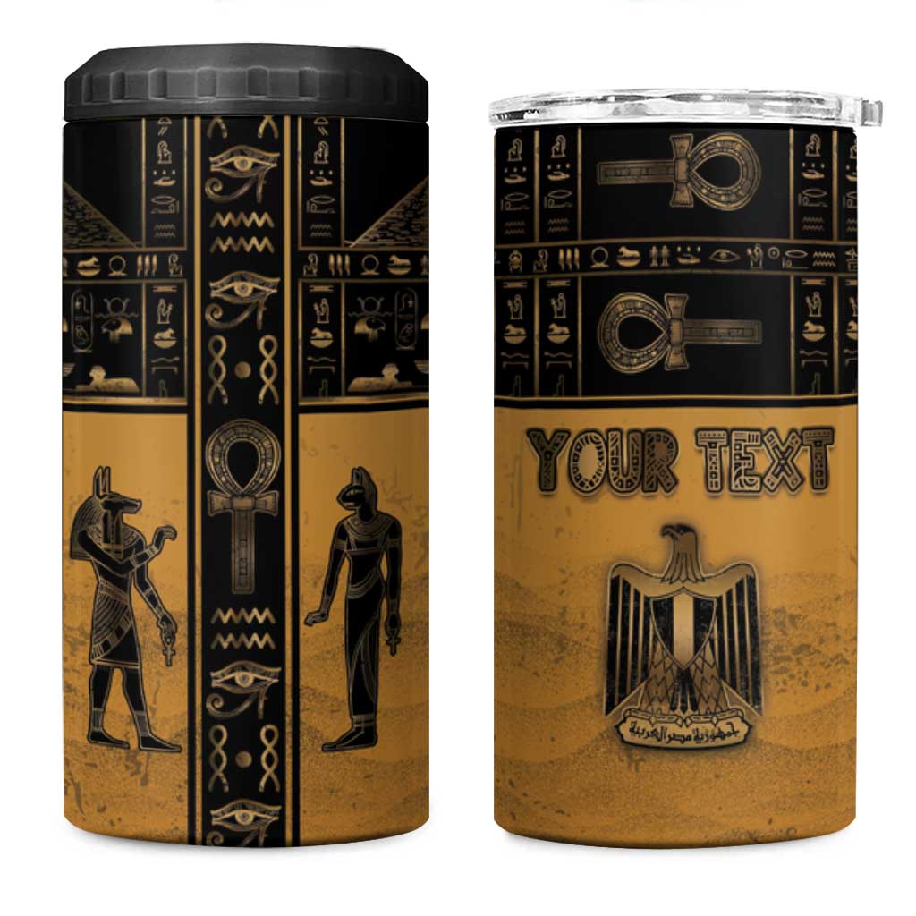 Personalized Egypt 4 in 1 Can Cooler Tumbler Ancient Ankh Luxury - Wonder Print Shop