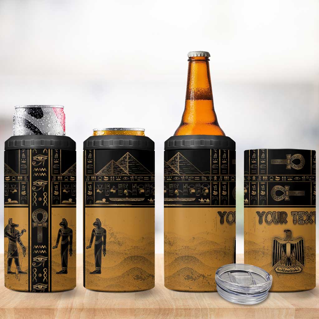 Personalized Egypt 4 in 1 Can Cooler Tumbler Ancient Ankh Luxury - Wonder Print Shop