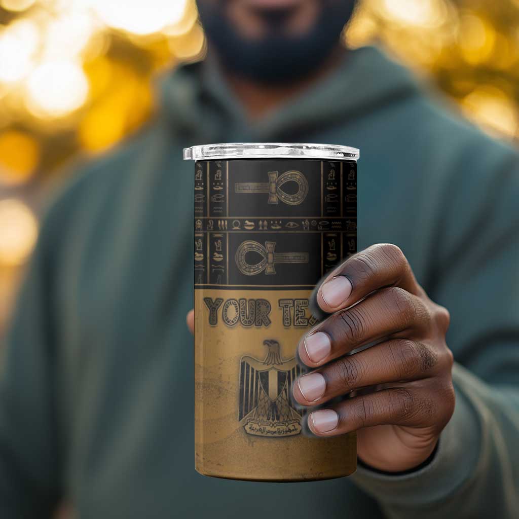 Personalized Egypt 4 in 1 Can Cooler Tumbler Ancient Ankh Luxury - Wonder Print Shop