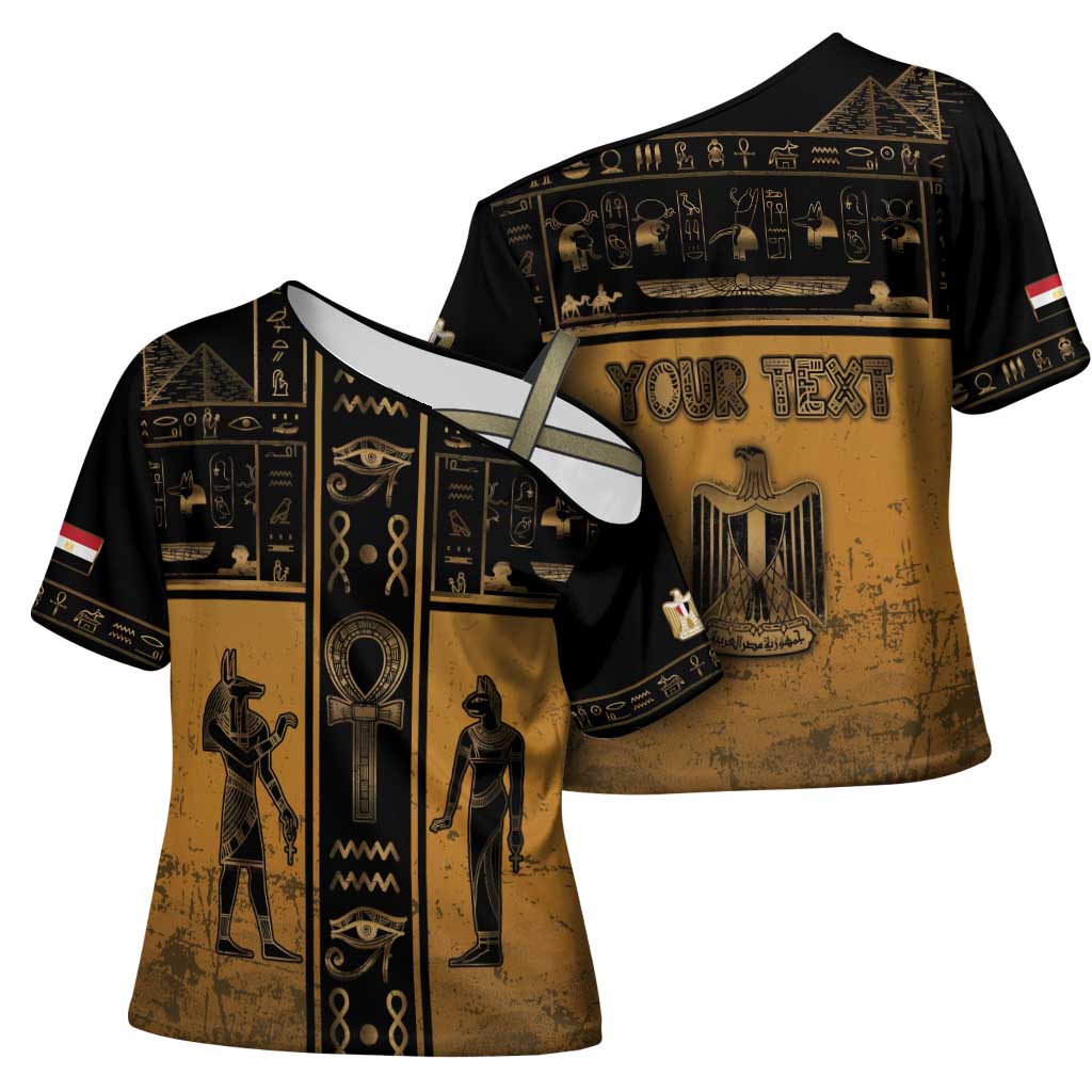 Personalized Egypt Cross Shoulder Shirt Ancient Ankh Luxury - Wonder Print Shop