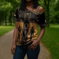 Personalized Egypt Cross Shoulder Shirt Ancient Ankh Luxury - Wonder Print Shop