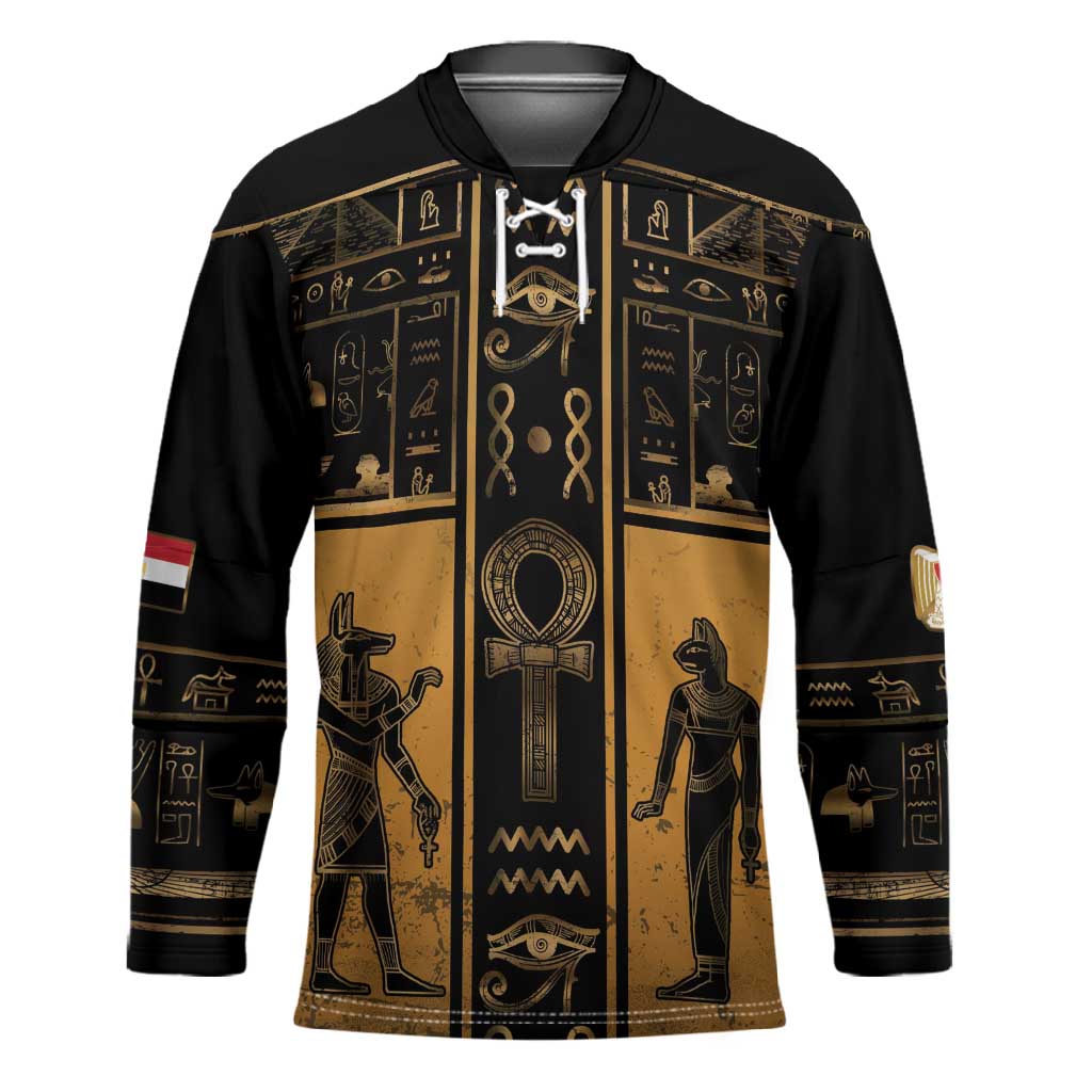 Personalized Egypt Hockey Jersey Ancient Ankh Luxury - Wonder Print Shop