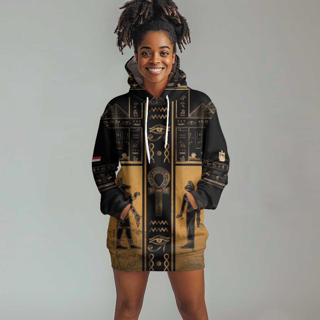 Personalized Egypt Hoodie Dress Ancient Ankh Luxury - Wonder Print Shop
