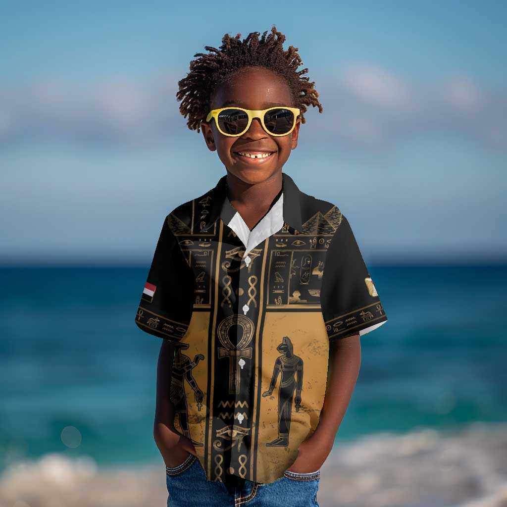 Personalized Egypt Kid Hawaiian Shirt Ancient Ankh Luxury - Wonder Print Shop