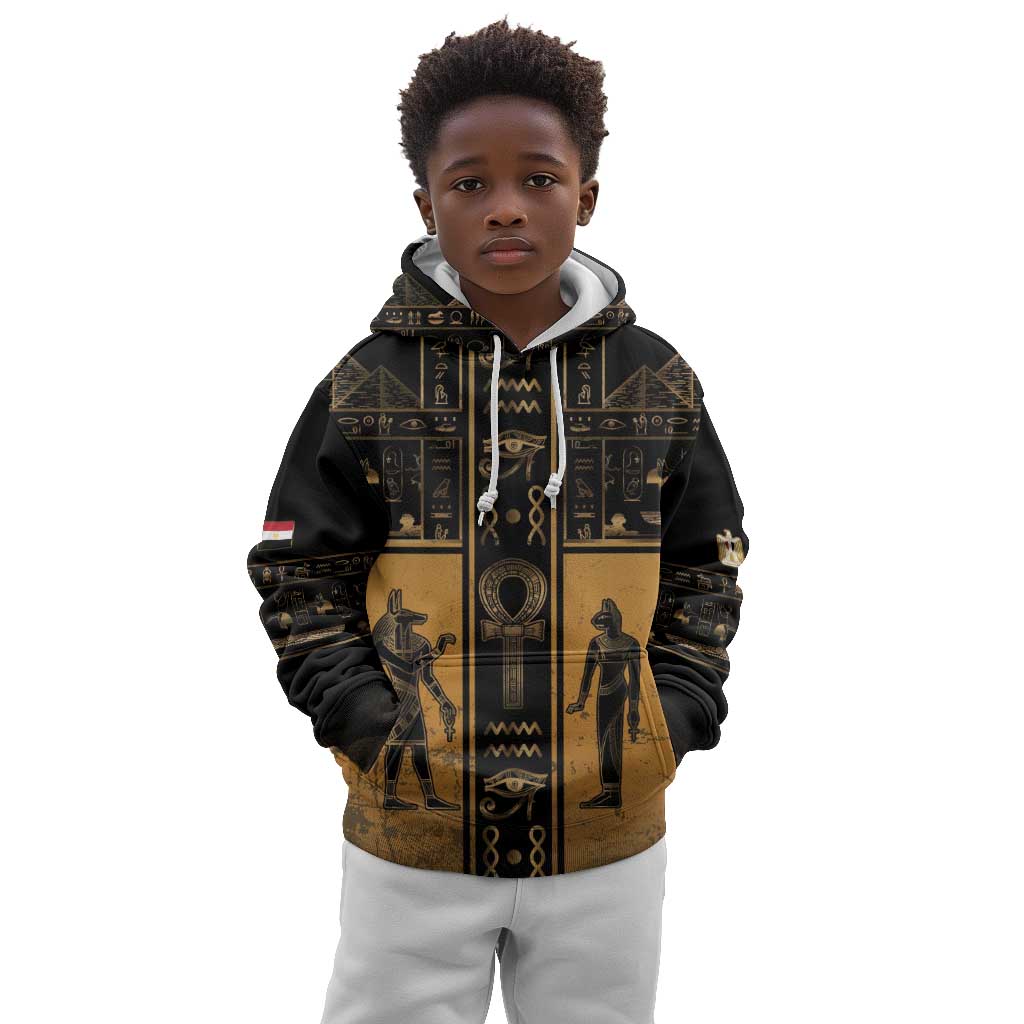 Personalized Egypt Kid Hoodie Ancient Ankh Luxury - Wonder Print Shop