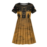 Personalized Egypt Kid Short Sleeve Dress Ancient Ankh Luxury - Wonder Print Shop