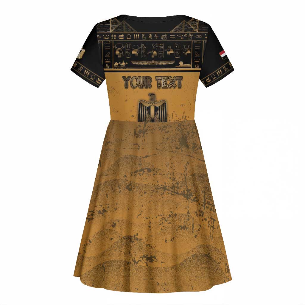 Personalized Egypt Kid Short Sleeve Dress Ancient Ankh Luxury - Wonder Print Shop