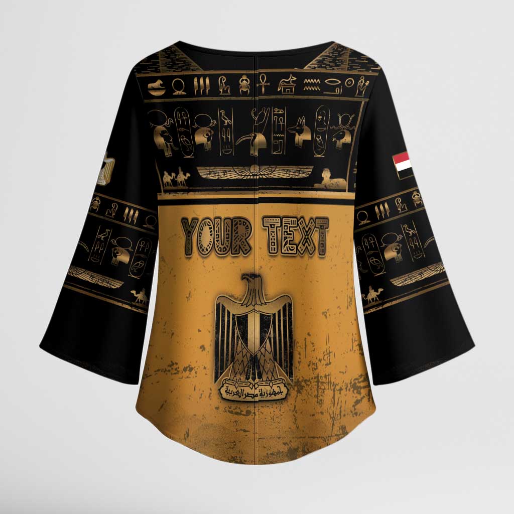 Personalized Egypt Kimono Sleeve Blouse Ancient Ankh Luxury - Wonder Print Shop