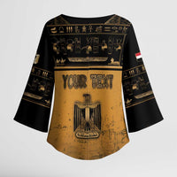 Personalized Egypt Kimono Sleeve Blouse Ancient Ankh Luxury - Wonder Print Shop