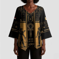 Personalized Egypt Kimono Sleeve Blouse Ancient Ankh Luxury - Wonder Print Shop