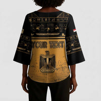 Personalized Egypt Kimono Sleeve Blouse Ancient Ankh Luxury - Wonder Print Shop