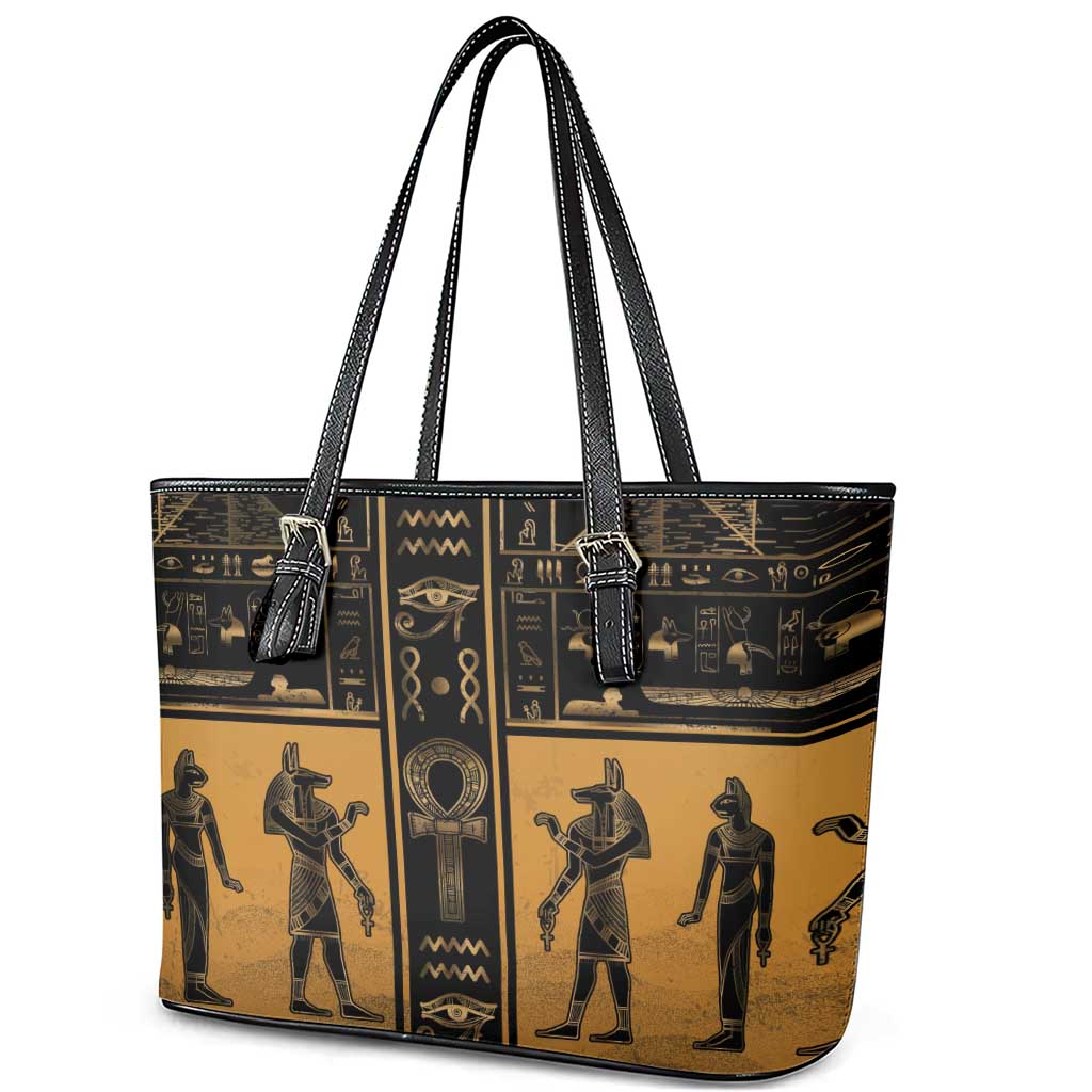 Egypt Leather Tote Bag Ancient Ankh Luxury - Wonder Print Shop