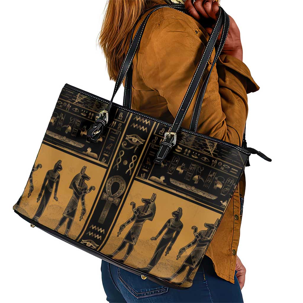 Egypt Leather Tote Bag Ancient Ankh Luxury - Wonder Print Shop