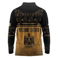 Personalized Egypt Long Sleeve Polo Shirt Ancient Ankh Luxury - Wonder Print Shop