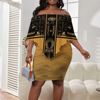 Personalized Egypt Off Shoulder Short Dress Ancient Ankh Luxury - Wonder Print Shop
