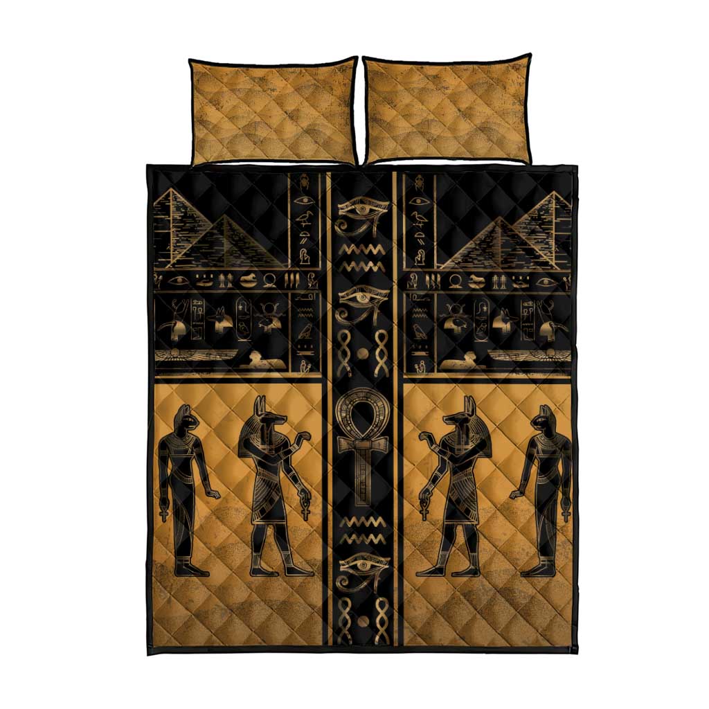 Egypt Quilt Bed Set Ancient Ankh Luxury - Wonder Print Shop