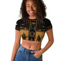 Personalized Egypt Raglan Cropped T shirt Ancient Ankh Luxury - Wonder Print Shop