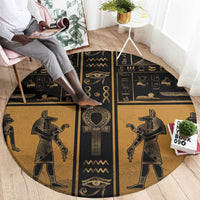 Egypt Round Carpet Ancient Ankh Luxury - Wonder Print Shop