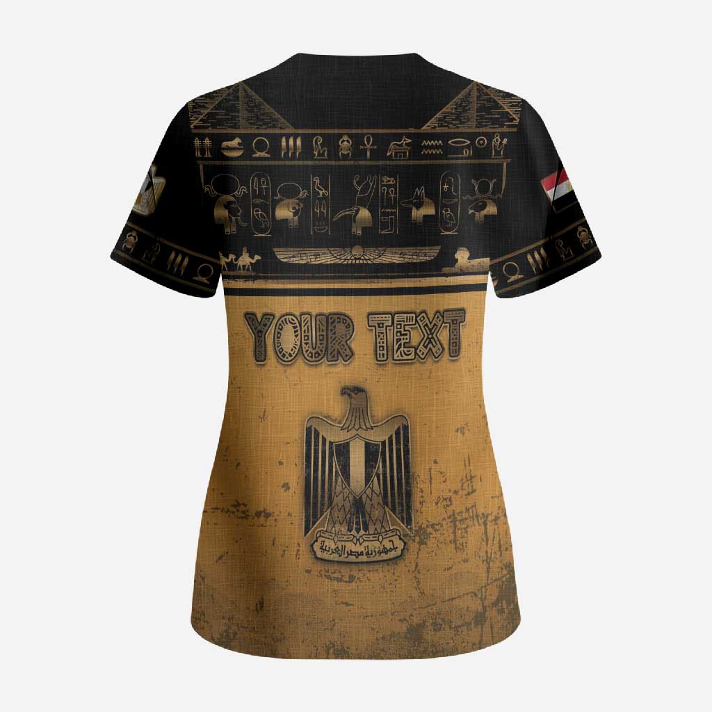 Personalized Egypt Scrub Top Ancient Ankh Luxury - Wonder Print Shop