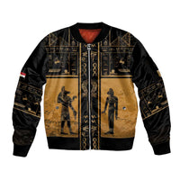 Personalized Egypt Sleeve Zip Bomber Jacket Ancient Ankh Luxury - Wonder Print Shop