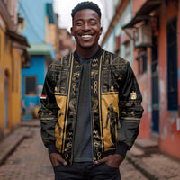 Personalized Egypt Sleeve Zip Bomber Jacket Ancient Ankh Luxury - Wonder Print Shop