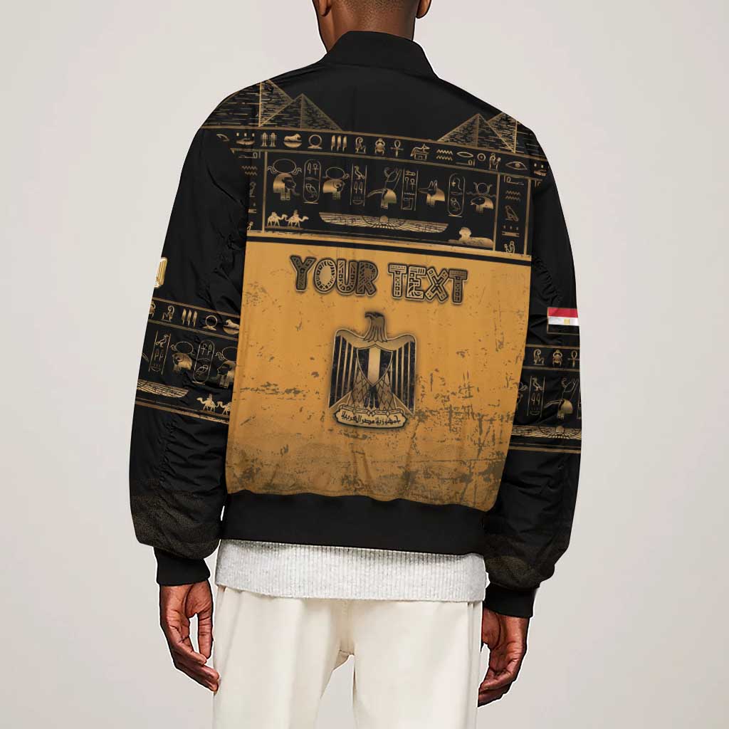 Personalized Egypt Sleeve Zip Bomber Jacket Ancient Ankh Luxury - Wonder Print Shop