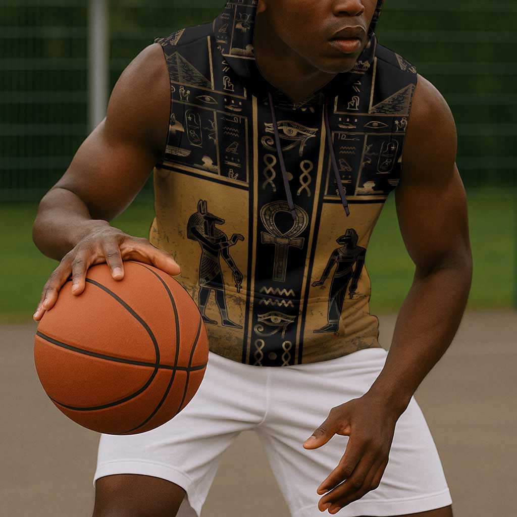 Personalized Egypt Sleeveless Hoodie Ancient Ankh Luxury - Wonder Print Shop