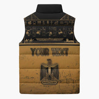 Personalized Egypt Sleeveless Puffer Jacket Ancient Ankh Luxury - Wonder Print Shop