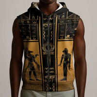Personalized Egypt Sleeveless Zip Hoodie Ancient Ankh Luxury - Wonder Print Shop