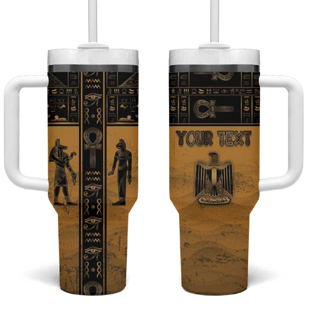 Personalized Egypt Tumbler With Handle Ancient Ankh Luxury - Wonder Print Shop