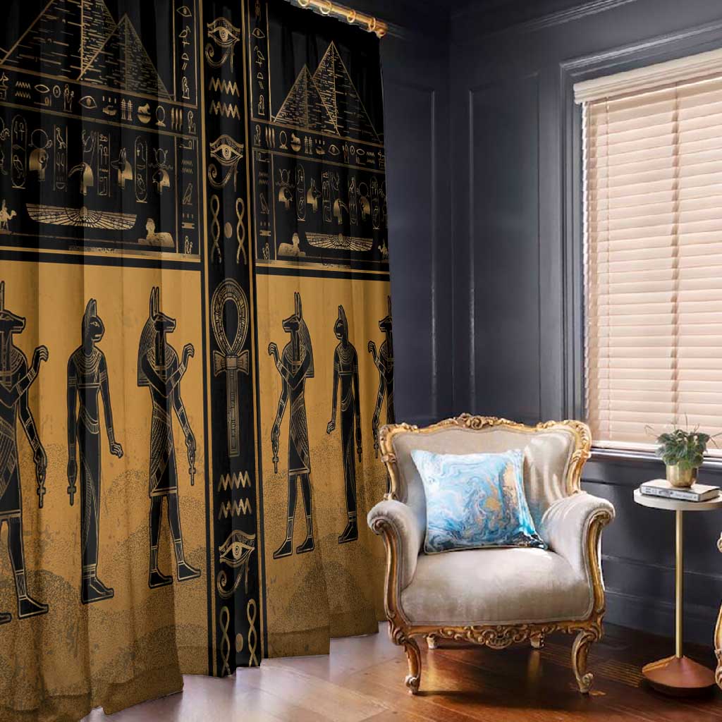 Egypt Window Curtain Ancient Ankh Luxury - Wonder Print Shop