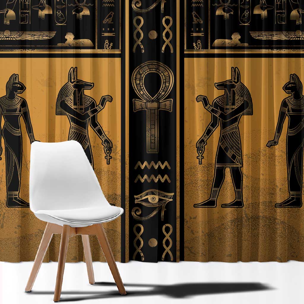 Egypt Window Curtain Ancient Ankh Luxury - Wonder Print Shop