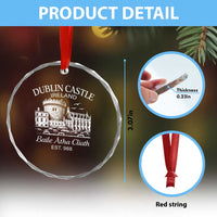 Dublin Castle Ireland Crystal Glass Ornament Baile Atha Cliath Ireland Travel Souvenir