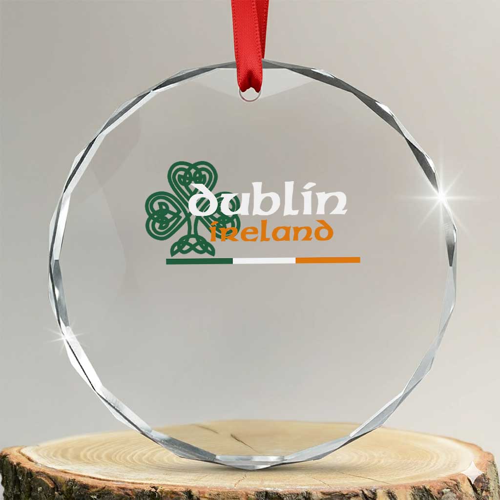 Dublin Ireland Crystal Glass Ornament Irish City Souvenir St Patricks Day Celtic Shamrock
