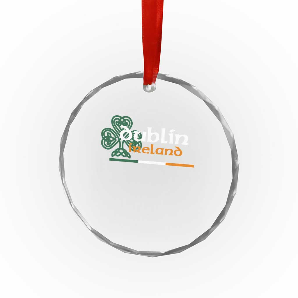 Dublin Ireland Crystal Glass Ornament Irish City Souvenir St Patricks Day Celtic Shamrock