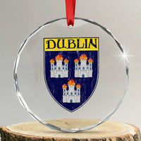 Dublin Ireland Crystal Glass Ornament The Coat of Arms of Dublin Three Burning Castles