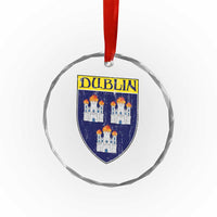 Dublin Ireland Crystal Glass Ornament The Coat of Arms of Dublin Three Burning Castles