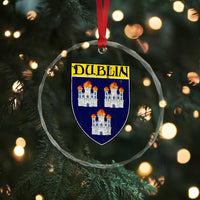 Dublin Ireland Crystal Glass Ornament The Coat of Arms of Dublin Three Burning Castles