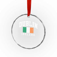 Dublin Ireland Flag Irish Retro Throwback Sports Design Crystal Glass Ornament