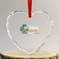 Dublin Ireland Heart Crystal Glass Ornament Irish City Souvenir St Patricks Day Celtic Shamrock